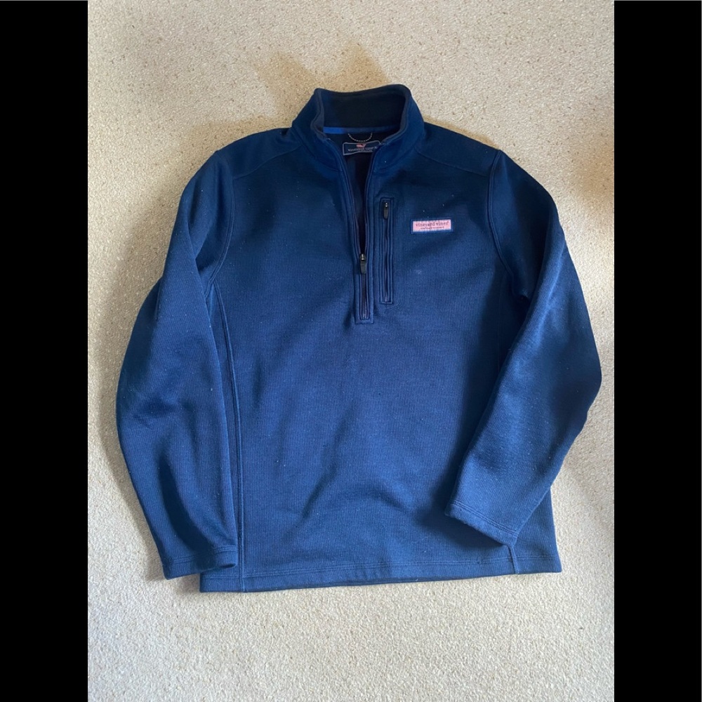 Vineyard Vines Mountain Sweater Fleece Mens Small Blue